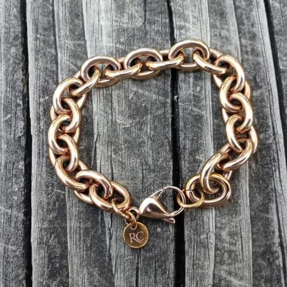 Rustic Cuff Rose Gold Jamie Chain Bracelet - Picture 1 of 6